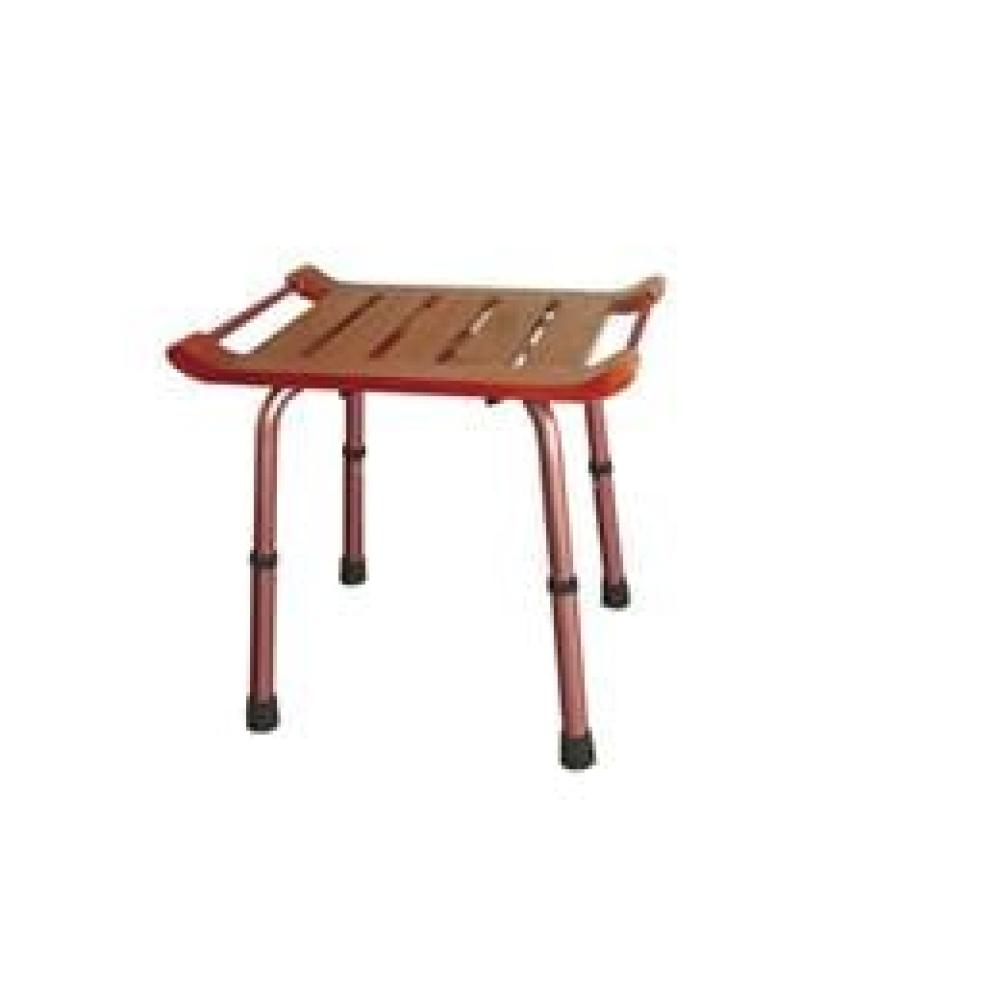 Adjustable Height Teak Bath Bench Stool Liberty Oxygen & Medical